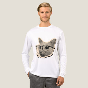 Camiseta Triblenda Diseño de gato inteligente con gafas