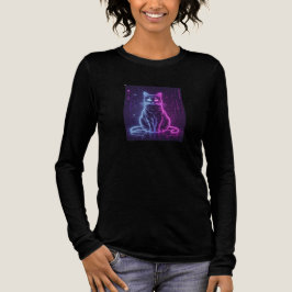 Camiseta Triblenda *Diseño de gato neon – Arte felino futurista brill