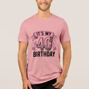 Camiseta Triblenda Diseño de grabado vintage de unicornio para cumple