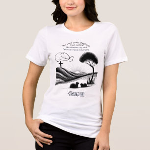 Camiseta Triblenda Diseño de gracia de Psalm 23 Shepherd