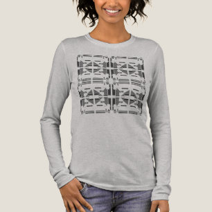 Camiseta Triblenda Diseño de grandes mosaicos en tonos grises y suroe
