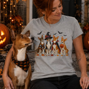 Camiseta Triblenda Diseño de Halloween de Basenjis espeluznantes