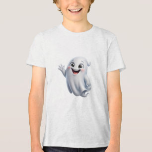 Camiseta Triblenda Diseño de Halloween de fantasma saludando lindo