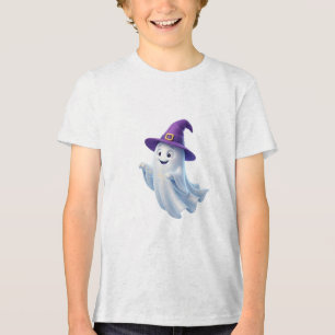 Camiseta Triblenda Diseño de Halloween de sombrero de bruja fantasma
