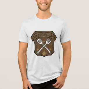 Camiseta Triblenda Diseño de Insignia de Sargento de Parrilla con Esp