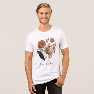 Camiseta Triblenda Diseño de jardín de flores botánicas modernas pers