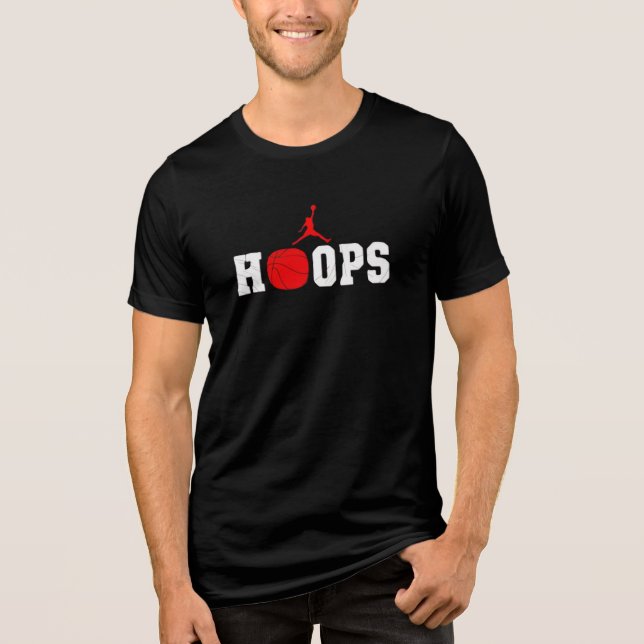 Camiseta Triblenda Diseño de Jugador de Salto de Baloncesto Dinámico (Anverso)