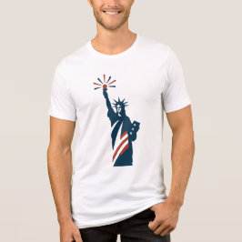 Camiseta Triblenda Diseño de la bandera patriótica de la Estatua de l