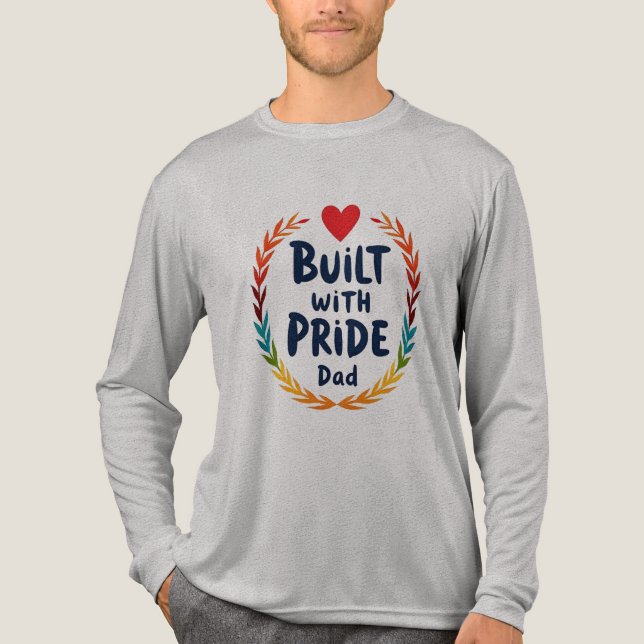 Camiseta Triblenda Diseño de la insignia del día del padre "Construid (Anverso)