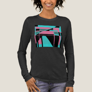 Camiseta Triblenda Diseño de laberinto de resumen negro Verde azulado