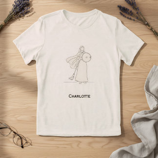 Camiseta Triblenda Diseño de línea artística heroica - Guerrera minim