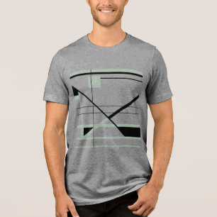 Camiseta Triblenda Diseño de líneas de formas Minimalistas de color v