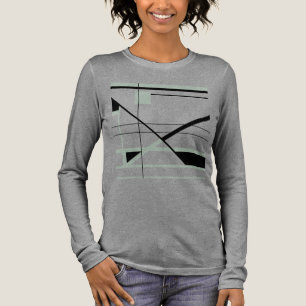 Camiseta Triblenda Diseño de líneas de formas Minimalistas de color v