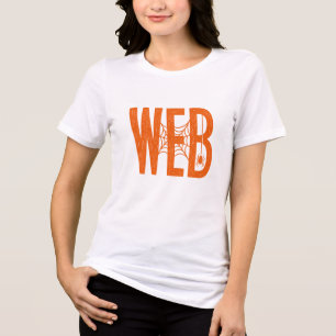 Camiseta Triblenda Diseño de linóleo de araña web de Halloween
