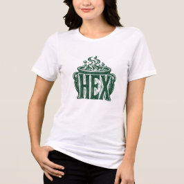 Camiseta Triblenda Diseño de linóleo de caldero Hex de Halloween