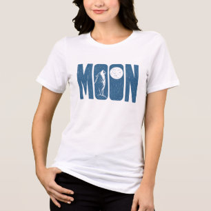 Camiseta Triblenda Diseño de linóleo de lobo lunar de Halloween