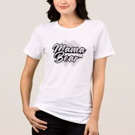Camiseta Triblenda Diseño de mamá osa en blanco y negro Adorable