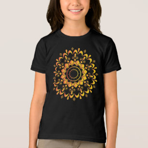 Camiseta Triblenda Diseño de Mandala Único Dorado-95747