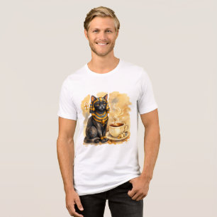 Camiseta Triblenda Diseño de Mitología del Gato Egipcio Antiguo Baste