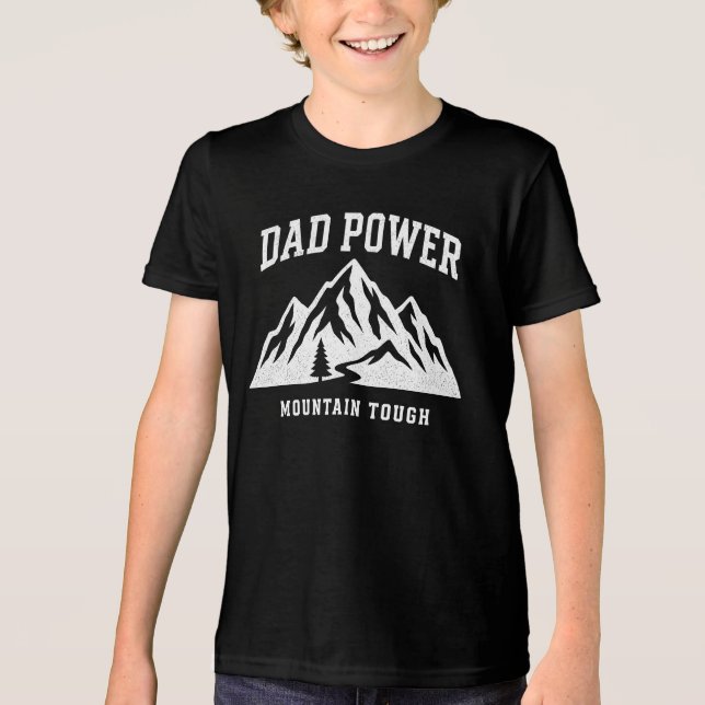 Camiseta Triblenda Diseño de montaña de poder de papá (Anverso)