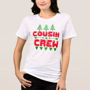 Camiseta Triblenda Diseño de Navidad para la tripulación de primos -