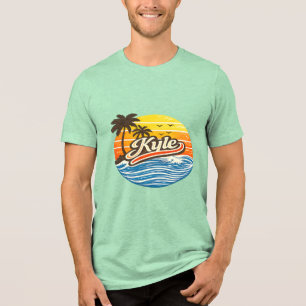Camiseta Triblenda Diseño de nombre atardecer retro Kyle
