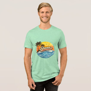 Camiseta Triblenda Diseño de nombre Steven Retro Sunset
