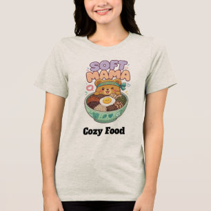 Camiseta Triblenda Diseño de oso suave Mama Kawaii Foodie