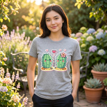 Diseño de Pareja de Cactus Adorable
