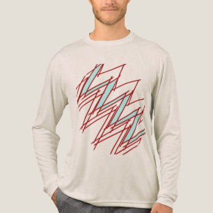 Camiseta Triblenda Diseño de paro relámpago de la acequia roja oscura