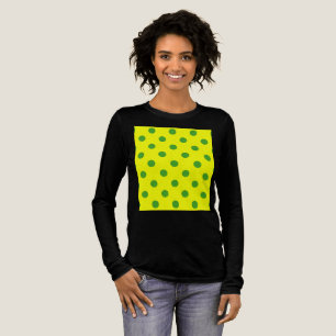 Camiseta Triblenda Diseño de patrón de lunares verdes sobre amarillo