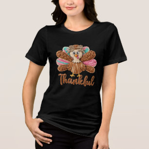 Camiseta Triblenda Diseño de pavo agradecido – Ganchillo de hilo de e