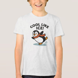 Camiseta Triblenda Diseño de pingüino patinando sobre hielo genial