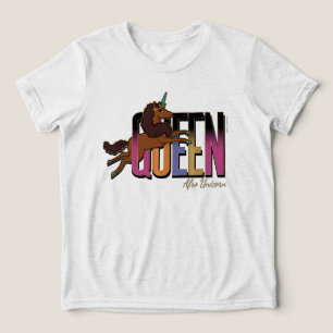 Camiseta Triblenda Diseño de Reina de Afro Unicornio