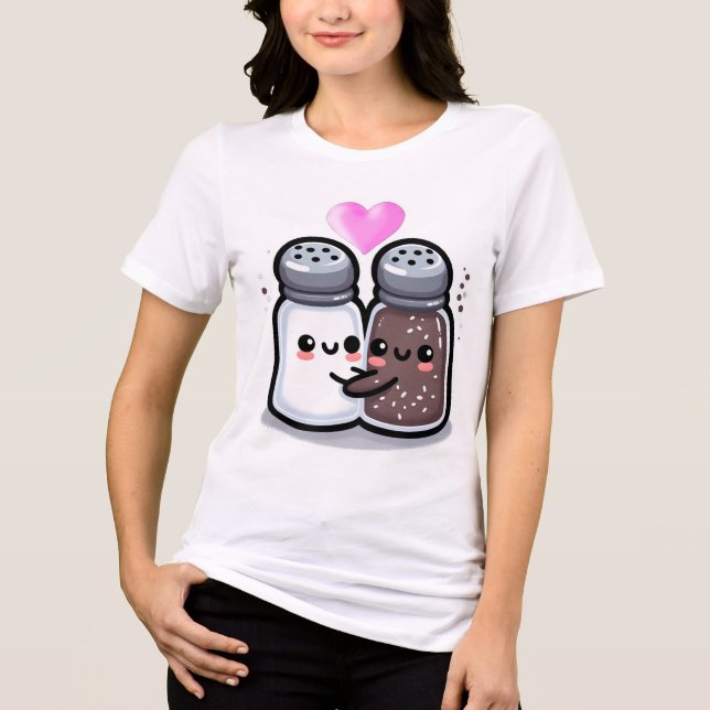 Camiseta Triblenda Diseño de sal dulce y amor a la pimienta (Anverso)