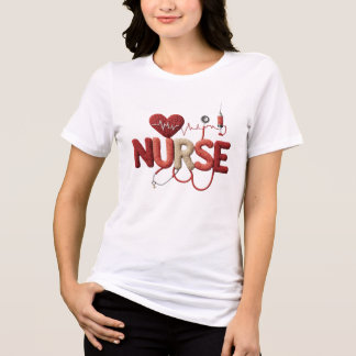 Camiseta Triblenda Diseño de sublimación de enfermera tejida con lati
