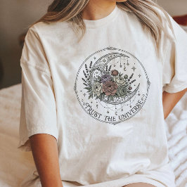 Camiseta Triblenda Diseño de tatuaje floral celestial Boho Moon