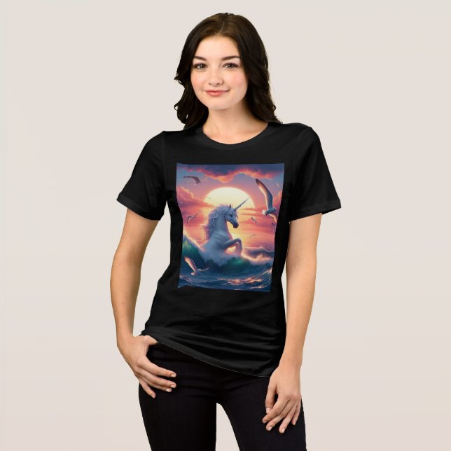 Camiseta Triblenda Diseño de temas de Unicorn (Anverso Completo)