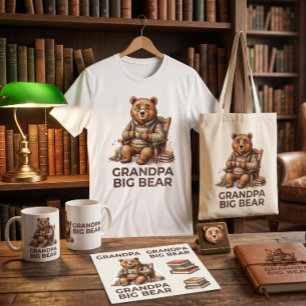 Camiseta Triblenda Diseño de tendencia Abuelo Oso Grande