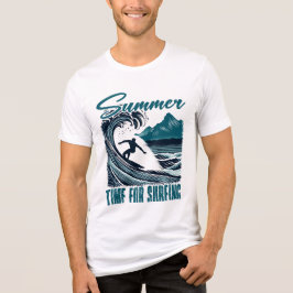 Camiseta Triblenda Diseño de texto de ondas retro para surfistas