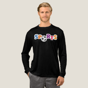 Camiseta Triblenda Diseño de texto deportivo colorido con un balón de