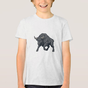 Camiseta Triblenda Diseño de Toro de Poder Agresivo