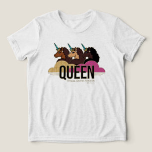 Camiseta Triblenda Diseño de trío de reina Afro Unicornio