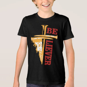 Camiseta Triblenda Diseño de uña de cruz de Jesús – Cristiano poderos