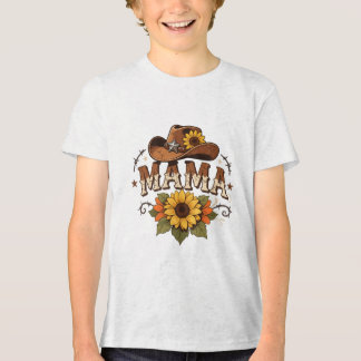 Camiseta Triblenda Diseño de vaquera girasol mamá occidental