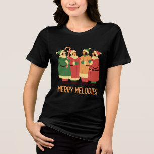 Camiseta Triblenda Diseño de villancistas de Merry Melodies