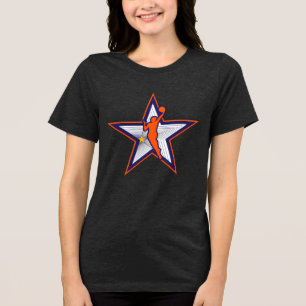 Camiseta Triblenda Diseño del logo de la Estrella de Baloncesto Femen