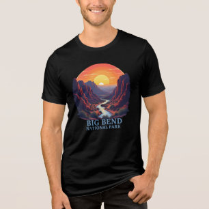 Camiseta Triblenda Diseño del Parque Nacional Big Bend Retro Sunset