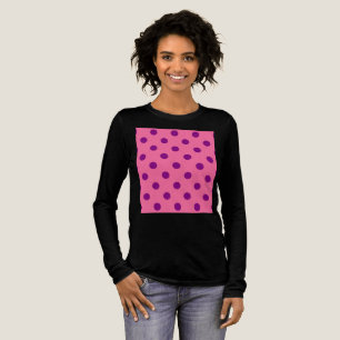 Camiseta Triblenda Diseño del patrón de puntos de polka rosado púrpur