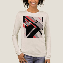 Camiseta Triblenda Diseño diagonal geométrico Gris negro rojo parecid